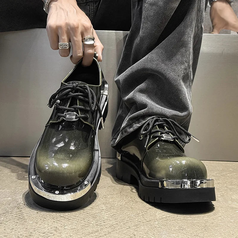Chaussures pour hommes de haute qualité Style britannique rétro Derby chaussures pour hommes plate-forme haut de gamme chaussures pour hommes décontractées chaussure en cuir de créateur de luxe