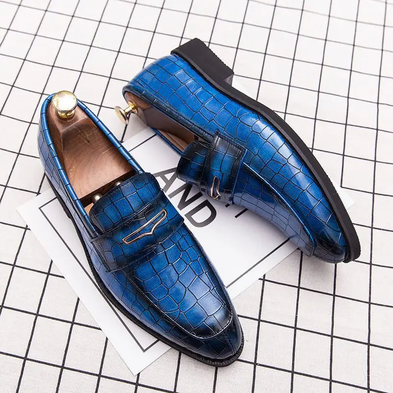 Chaussures provoqué rétro en cuir véritable pour hommes, crocodile, pantoufles de fête de mariage, mode italienne, grande taille, Mars