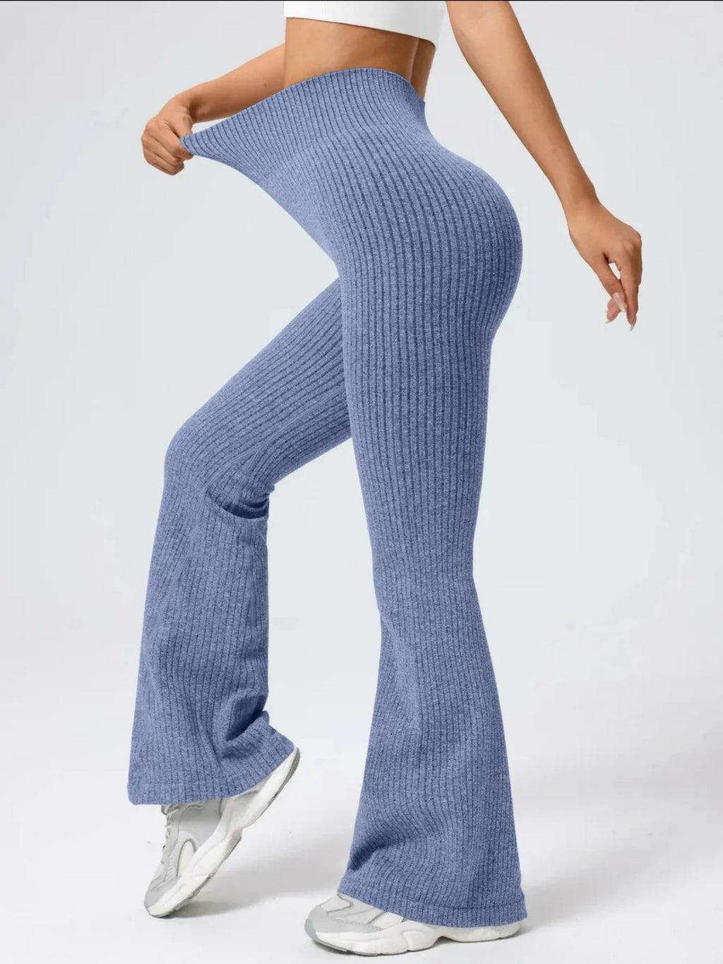 Pantalon évasé taille haute extensible pour femme – Coupe ajustée, idéal pour l'entraînement et les tenues décontractées quotidiennes