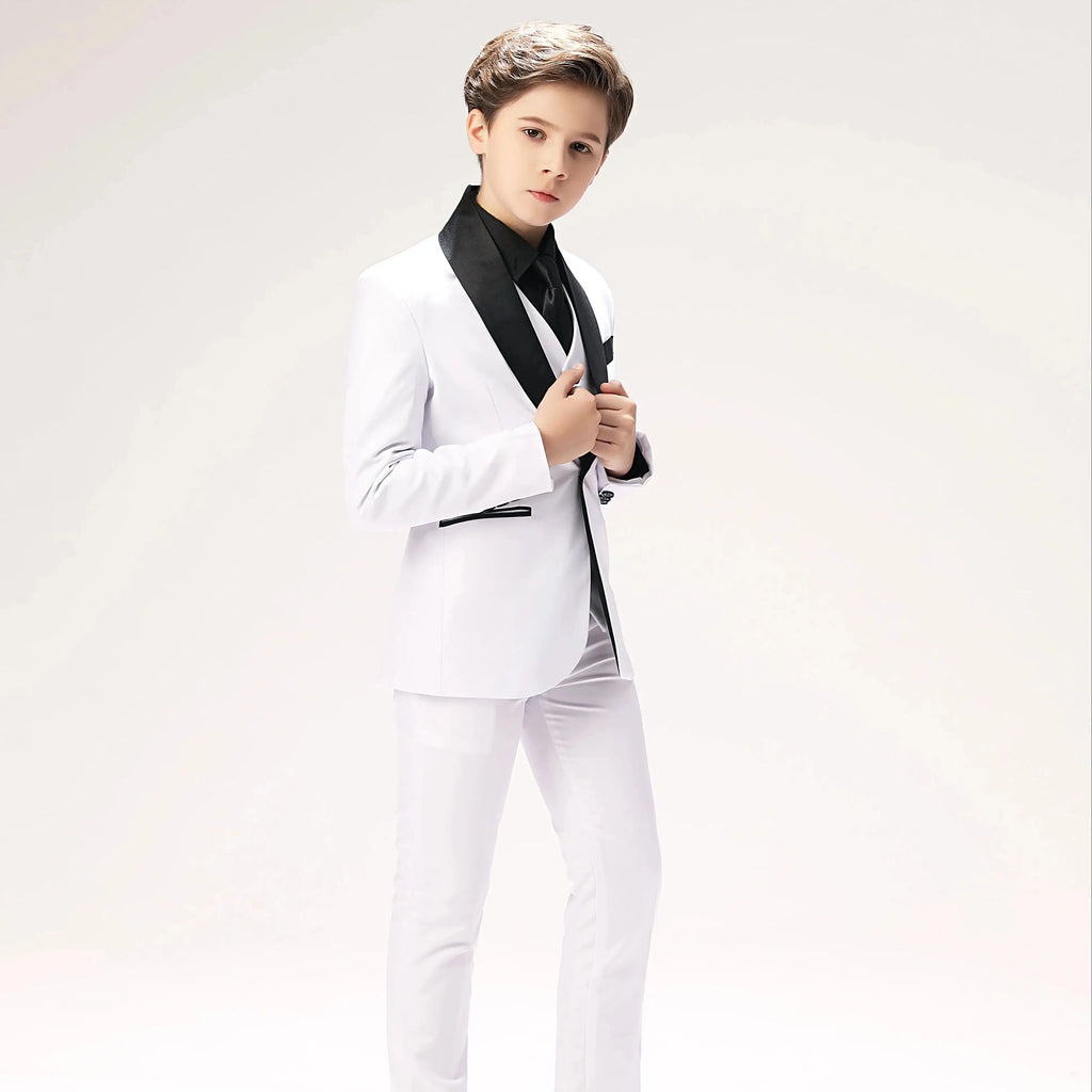 Costume 3 pièces pour garçons de rentrée scolaire, veste, gilet, pantalon, smoking pour enfants, costume de mariage, robe formelle classique, costume Slim pour adolescents