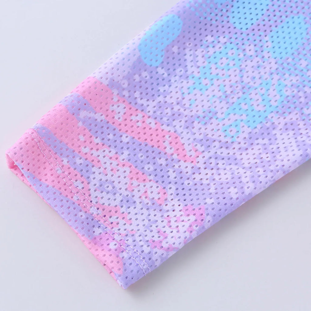 Ensemble de maillot de bain trois pièces pour enfants, ensemble de maillot de bain violet, manches longues et pantalon long