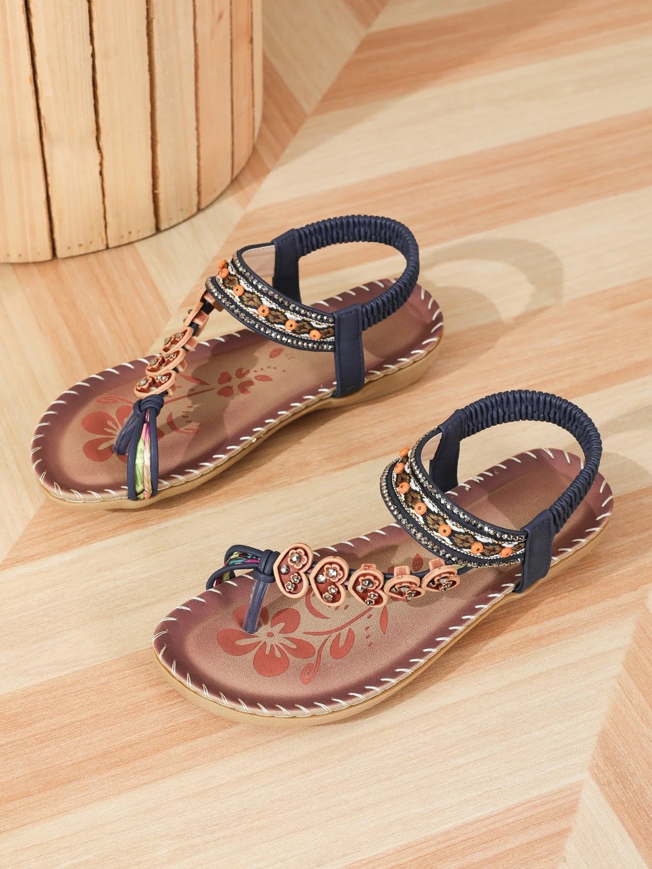 Sandales pour femmes sandales bohème en plein air semelle souple sandales de plage plate-forme légère femmes chaussures décontractées plat grande taille sandale