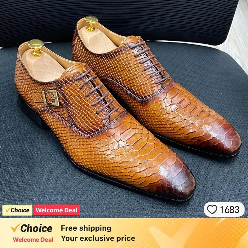 Chaussures en cuir de marque de luxe pour hommes, chaussures en dentelle pointues, DERBY OXFORD Store, robe décontractée pour hommes, chaussures de fête de mariage