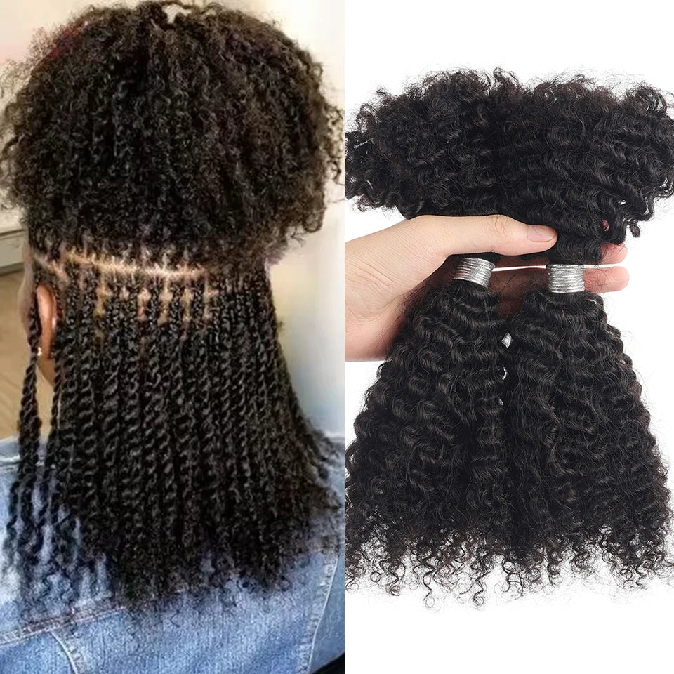 Cheveux humains afro crépus en vrac pour tressage, doux, types 4B 4C, pour locs, extensions de dreadlocks, cheveux humains à tresser