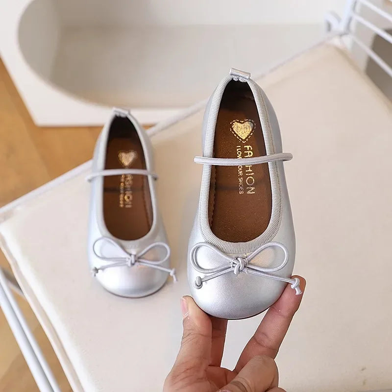 Chaussures en cuir pour filles, nouvelle mode de printemps, Style coréen, souples, antidérapantes, polyvalentes, Chic, décontractées, plates de princesse, 2025
