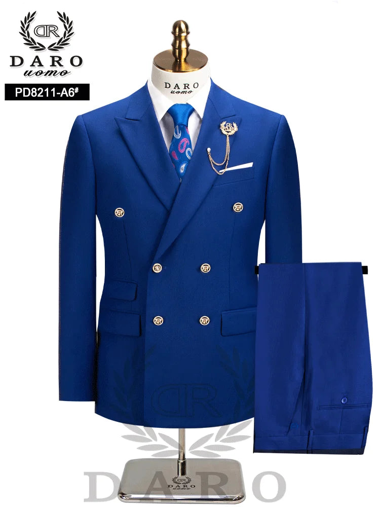 Costume de travail formel ajusté pour homme DAROuomo 2026 - Ensemble 2 pièces DR8211 (Veste + Pantalon)