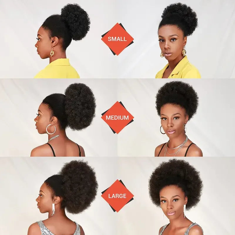 Extensions synthétiques queue de cheval Afro avec cordon de serrage, 10 pouces, pour femmes noires, 4b 4c, cheveux crépus bouclés, chignon, perruques queue de cheval, usage quotidien