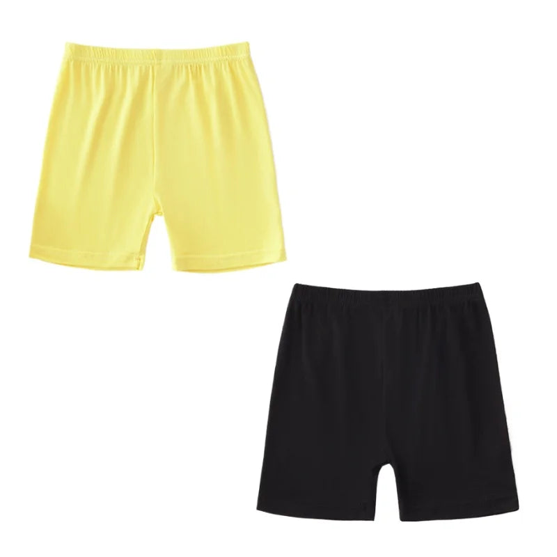 Leggings d'été pour enfants, 2 pièces, shorts de sécurité en coton pour filles, shorts de plage de couleur unie, adaptés aux enfants âgés de 2 à 12 ans