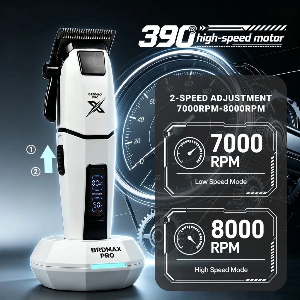 Tondeuse à cheveux professionnelle BRDMAX PRO DRM105, moteur silencieux 8000 tr/min, tondeuse à cheveux pour hommes, machine de coupe de cheveux électrique pour salon