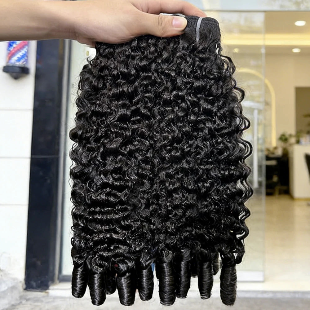 Extensions de Cheveux Bouclés Birmans Vierges Non Traités, 28-30 Pouces, 1, 3 ou 4 Paquets, avec Boucles Spirales aux Extrémités
