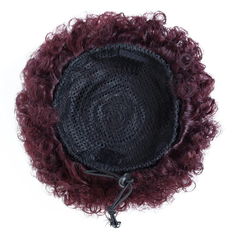 Afro bouffée cordon queue de cheval cheveux humains brésilien crépus bouclés cordon queue de cheval Afro bouffée Chignon Chignon accessoires