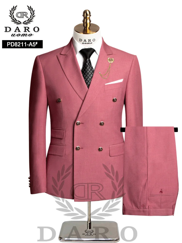 Costume de travail formel ajusté pour homme DAROuomo 2026 - Ensemble 2 pièces DR8211 (Veste + Pantalon)
