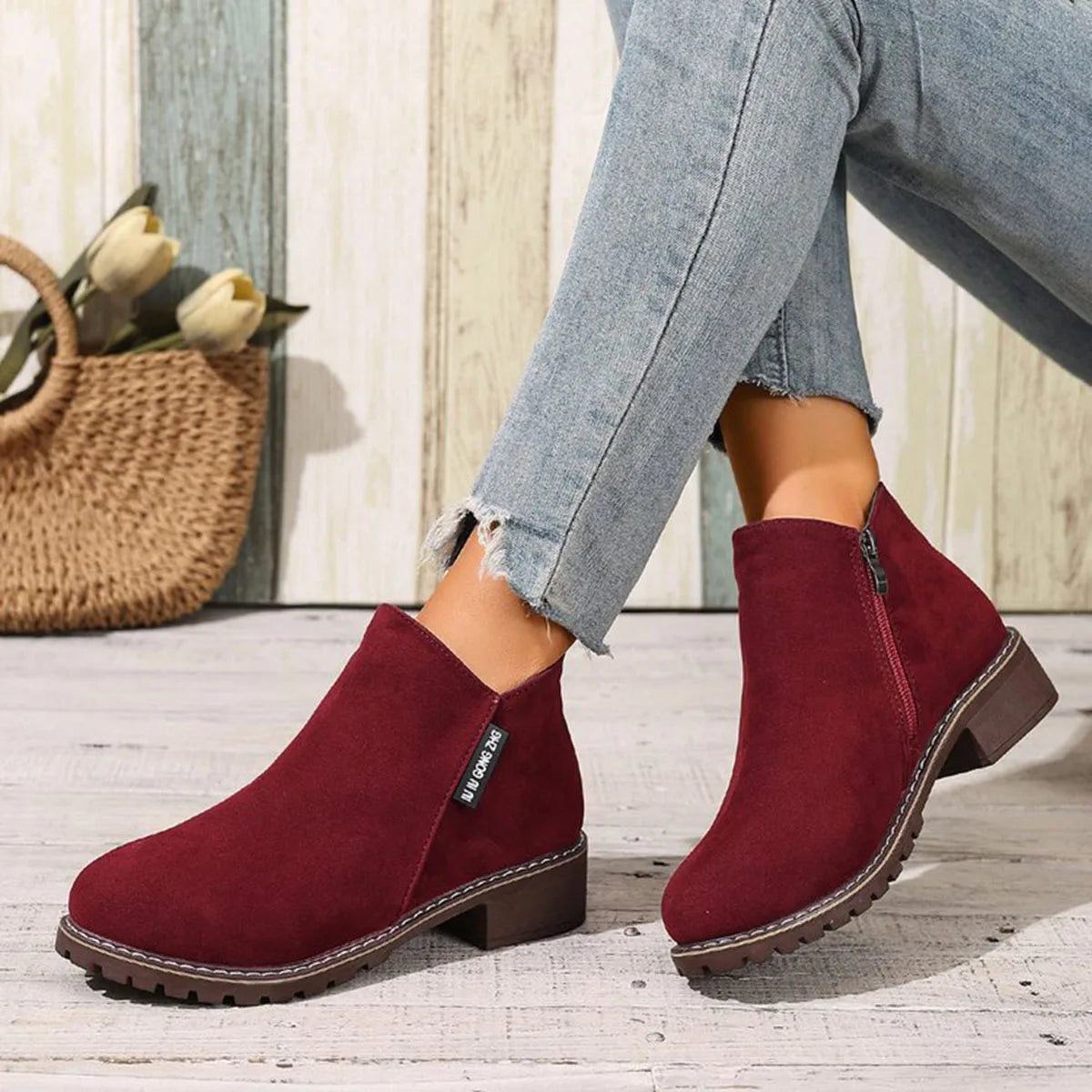 Bottines pour femmes, automne-hiver, fermeture éclair latérale, talon épais, confortables, élégantes, décontractées, formelles, nouvelle plateforme, chaussures tendance