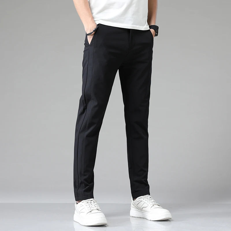 5 couleurs printemps été Ultra-mince hommes Stretch mince pantalon droit décontracté de haute qualité mode respirant Golf sport pantalon