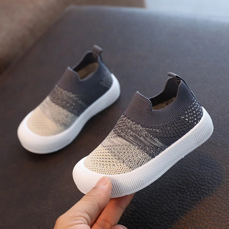 Taille 20-31 enfants chaussures printemps automne enfants baskets doux respirant maille garçons chaussures à enfiler Patchwork couleur filles chaussures