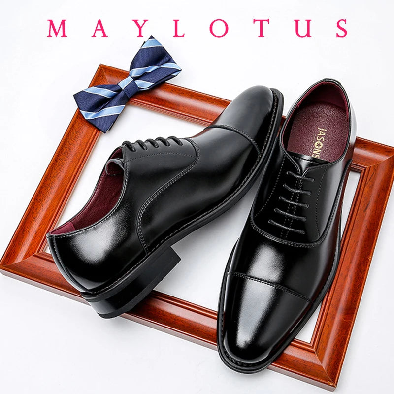 Haute qualité hauteur augmenter Oxford chaussures habillées hommes véritable cuir de vache costume chaussures ascenseur richelieu mariage formel ascenseur chaussures