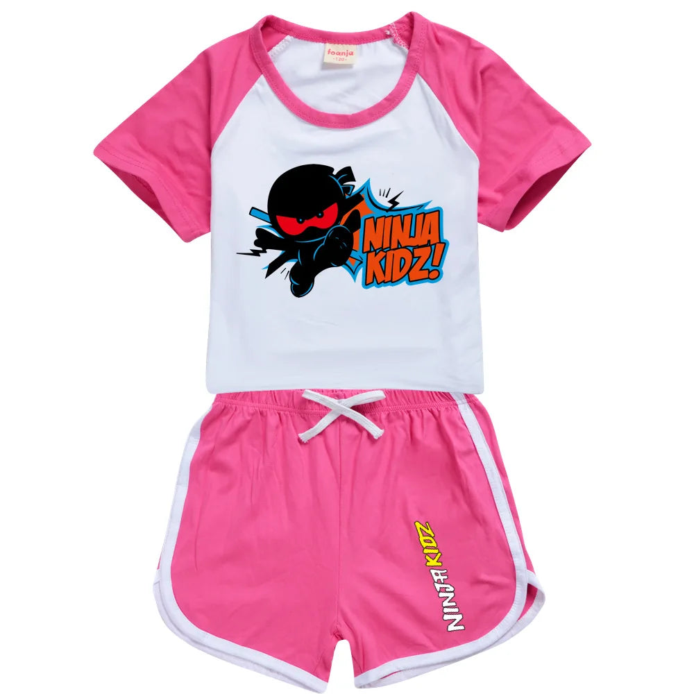 Ninja Kidz enfants vêtements coton Sport survêtements T-shirts sweat costume dessin animé motif ensemble adolescent bébé garçons filles vêtements