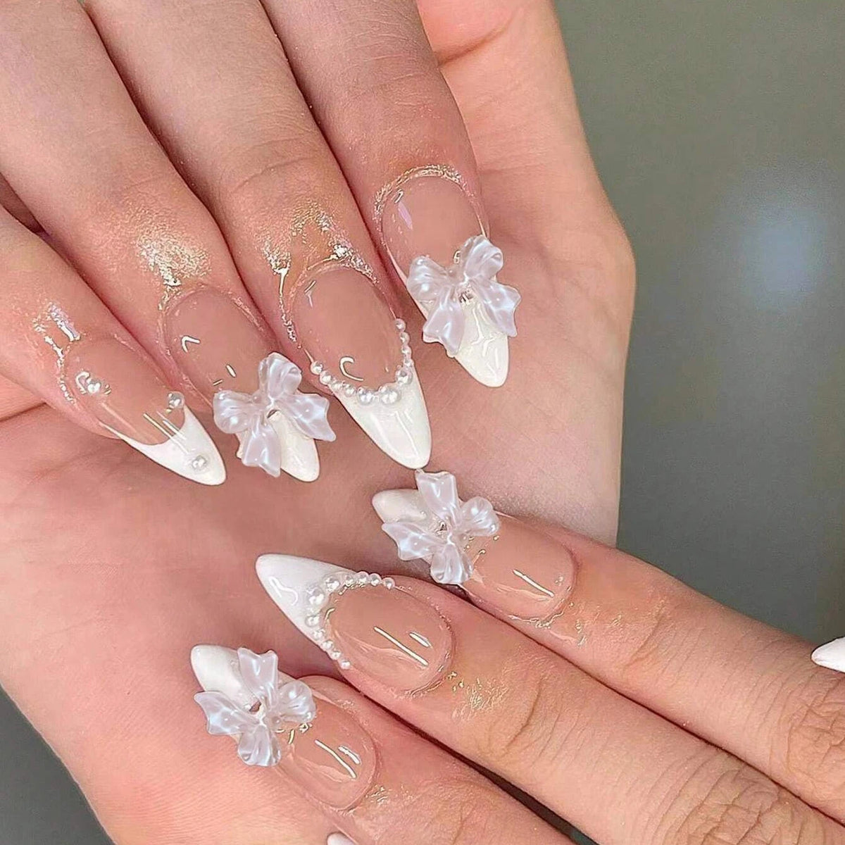 24 pièces/ensemble faux ongles carrés courts pour femmes mignon mariée coeur blanc français conseils faux ongles y2k presse sur faux ongles fournitures