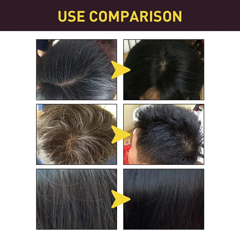 Shampoing de teinture capillaire 3 en 1 pour cheveux gris, crème de soin capillaire nourrissante de sécurité à base de plantes naturelles pour femmes et hommes