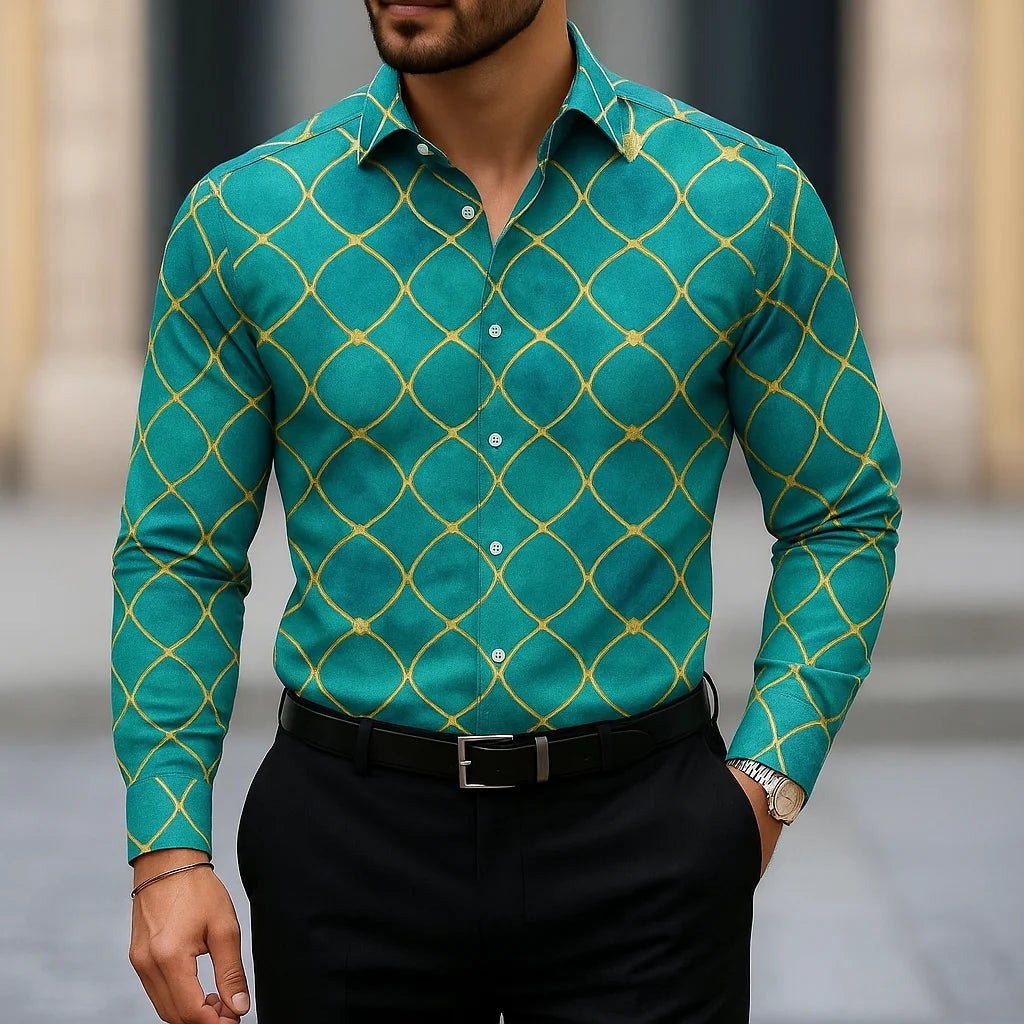 2025 chemise à manches longues pour hommes décontracté coupe ajustée chemise boutonnée conception à rayures avancée chemise pour hommes haut tendance chemisier homme t-shirt