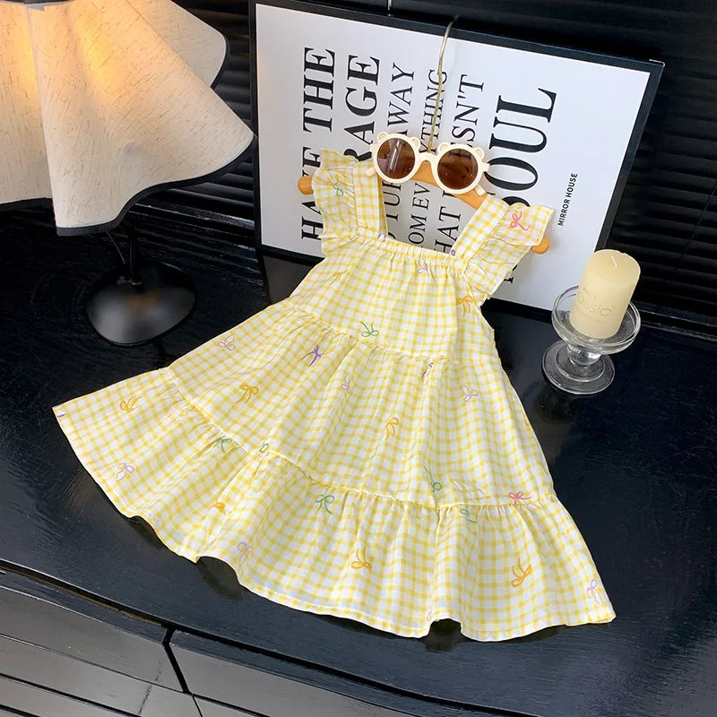 Robe d'été 2026 pour filles à manches volantées, robes de princesse imprimées à volants pour enfants de 1 à 12 ans, vêtements de vacances