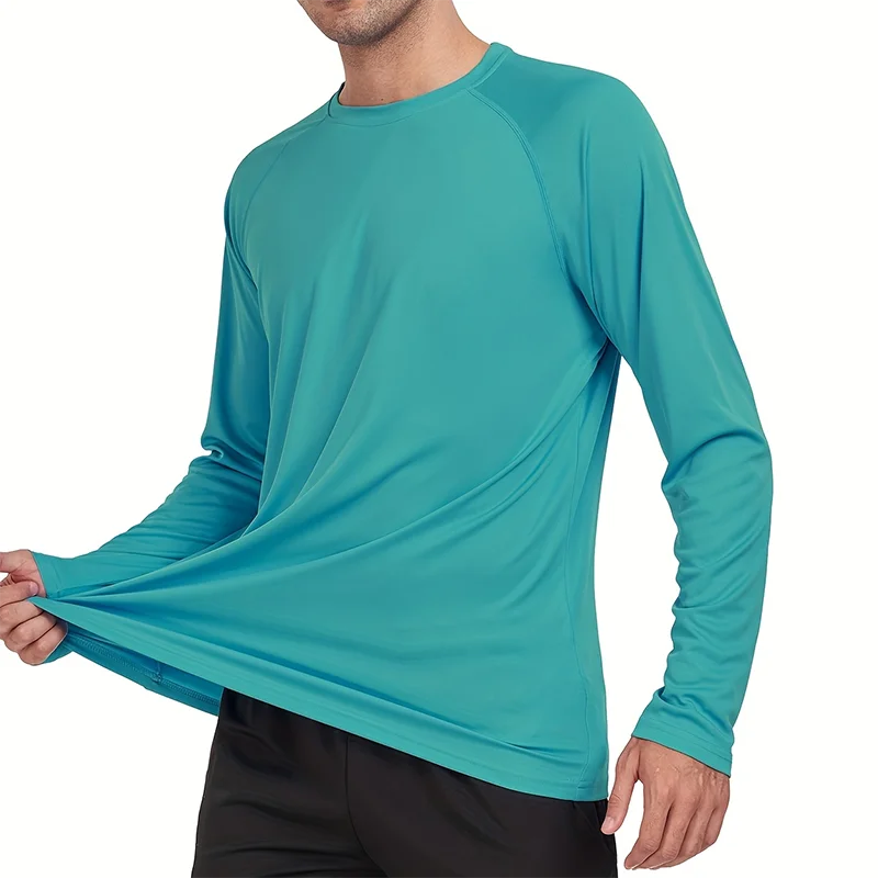 T-shirt à manches longues Nheals UPF 50+ pour homme, protection solaire UV, séchage rapide, respirant, t-shirt de protection solaire, randonnée, pêche, hauts de performance
