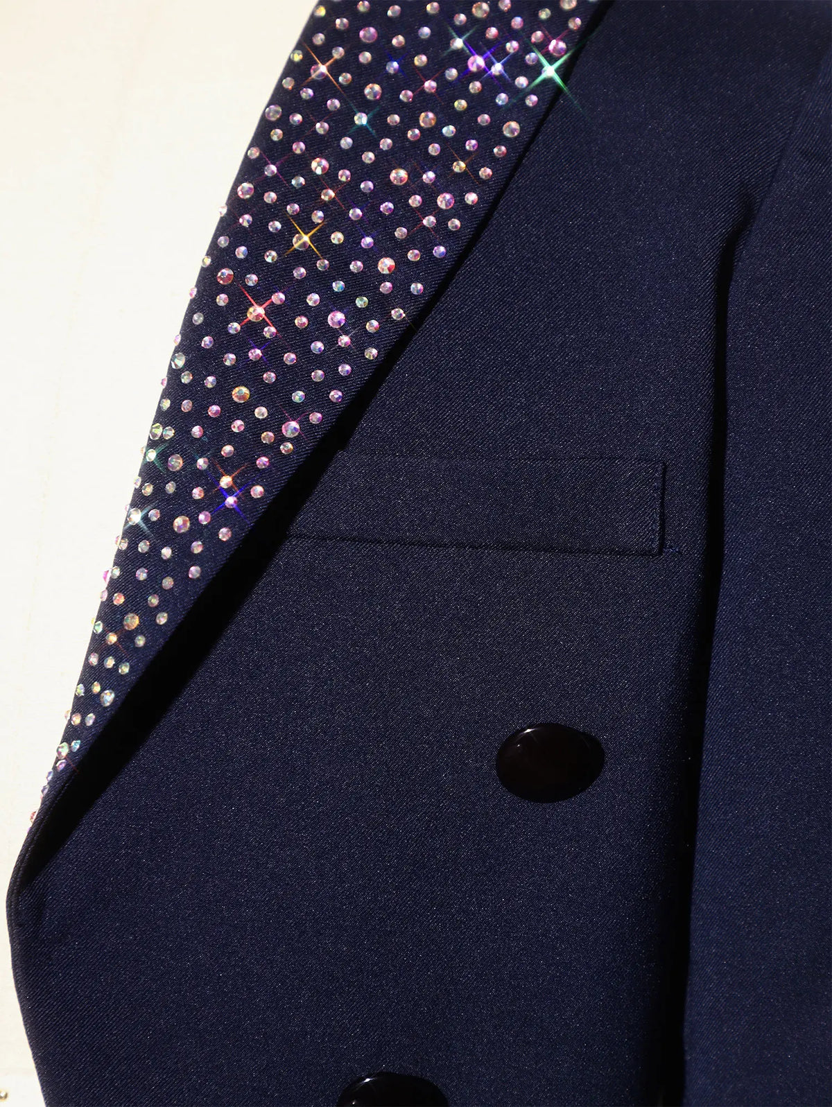 Veste de smoking pour garçons, style gentleman, à revers, ornée de strass, à manches longues, ouverte sur le devant, pour fêtes et mariages