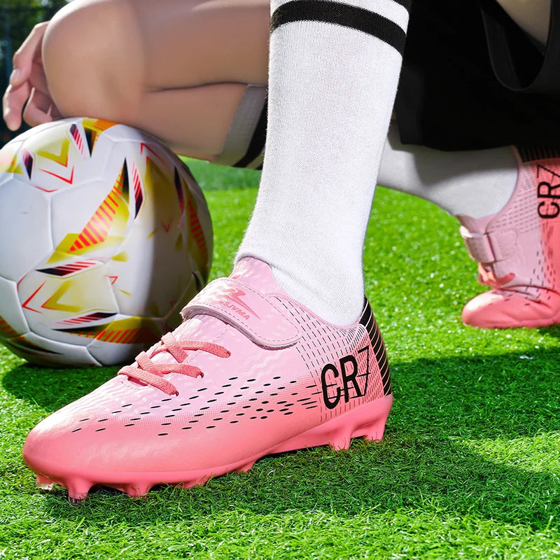 Nouvelles Chaussures de Football pour Enfants, Baskets d'Extérieur, Chaussures de Foot pour Garçons et Filles, Crampons à Scratch, Baskets de Futsal 31-39
