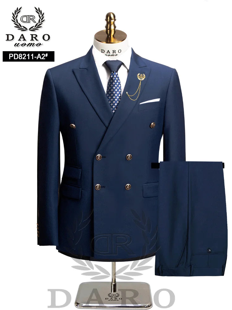 Costume de travail formel ajusté pour homme DAROuomo 2026 - Ensemble 2 pièces DR8211 (Veste + Pantalon)
