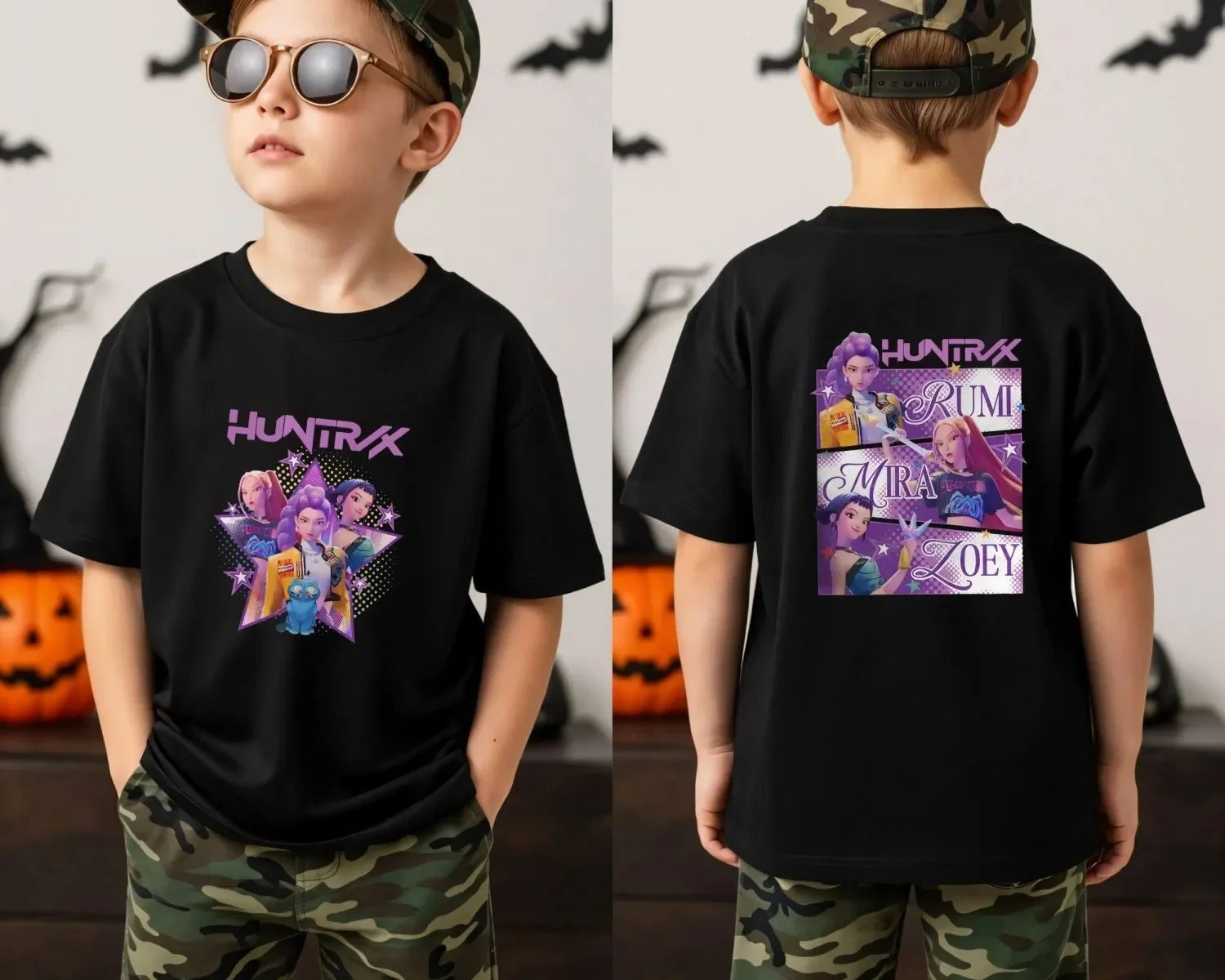 T-shirt 100 % coton pour bébé fille 2026 – Vêtement enfant, cadeau pour fan K-Pop Devil Hunter, haut décontracté mode enfant printemps/été