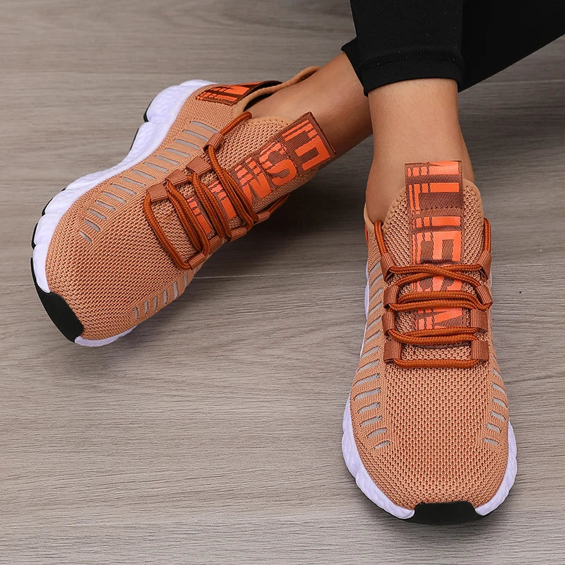Chaussures de sport pour femmes maille légère semelle souple sangle de Jogging respirant mode sport marche décontracté Tennis chaussures plates pour hommes