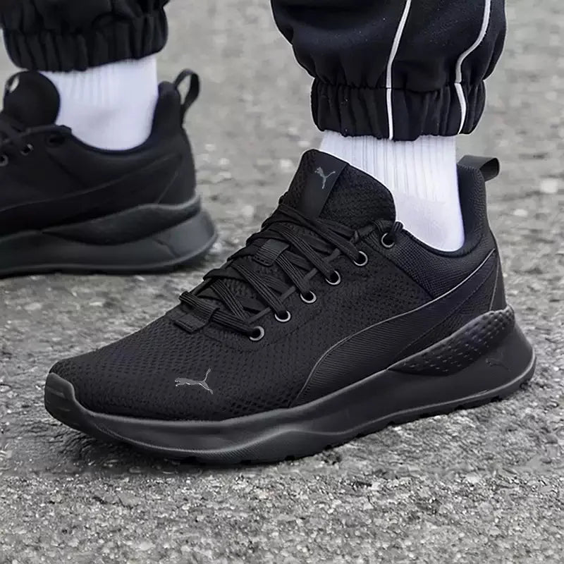 PUMA All Black Baskets de course décontractées légères et antidérapantes en maille respirante 371128-01