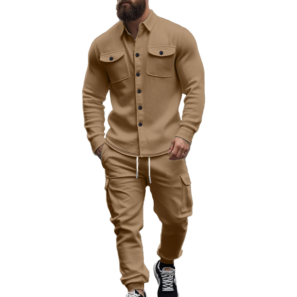 Ensemble de veste à revers de chasse tactique en polaire pour hommes, lourd américain, ample et chaud, ensemble deux pièces