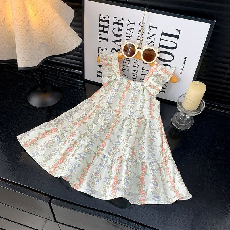 Robe d'été 2026 pour filles à manches volantées, robes de princesse imprimées à volants pour enfants de 1 à 12 ans, vêtements de vacances