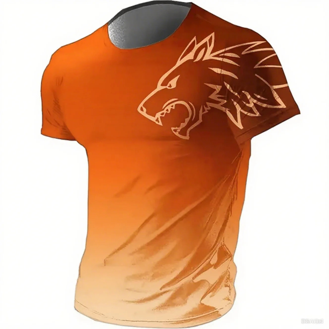 T-shirts pour hommes fitness vêtements de sport 2024 été Vintage hommes 3d imprimé séchage rapide dégradé T-shirt Animal loup à manches courtes