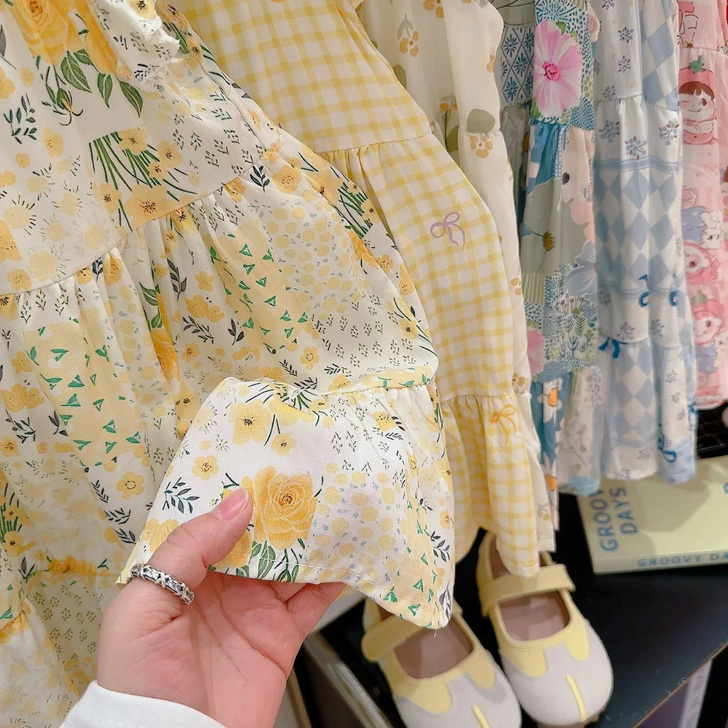 Robe d'été 2026 pour filles à manches volantées, robes de princesse imprimées à volants pour enfants de 1 à 12 ans, vêtements de vacances