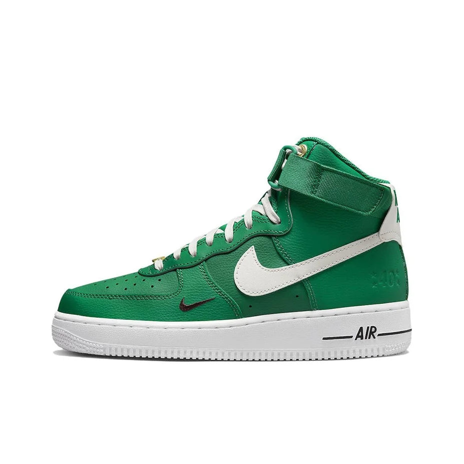 Chaussures de skateboard Nike Air Force 1 pour femme, modèle High Top, vert/blanc