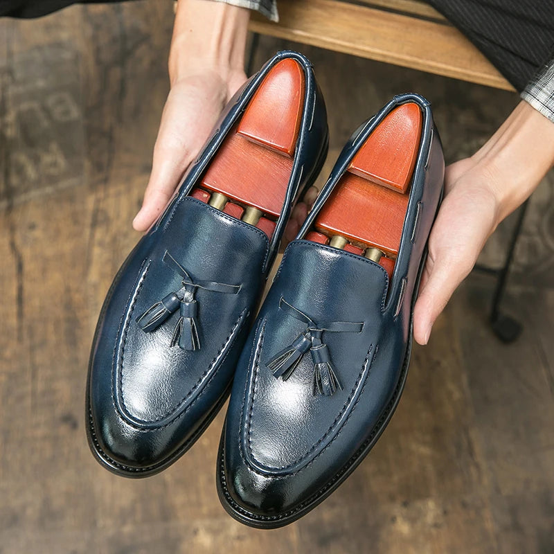 Chaussures habillées pour hommes de haute qualité, mocassins en cuir à enfiler, chaussures décontractées et professionnelles pour hommes, brogues plates, mocassins en cuir pour homme