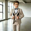 Costume de mariage formel 3 pièces pour garçons, tenue de smoking pour enfant, veste avec gilet et pantalon assortis, tenue élégante pour banquet et anniversaire