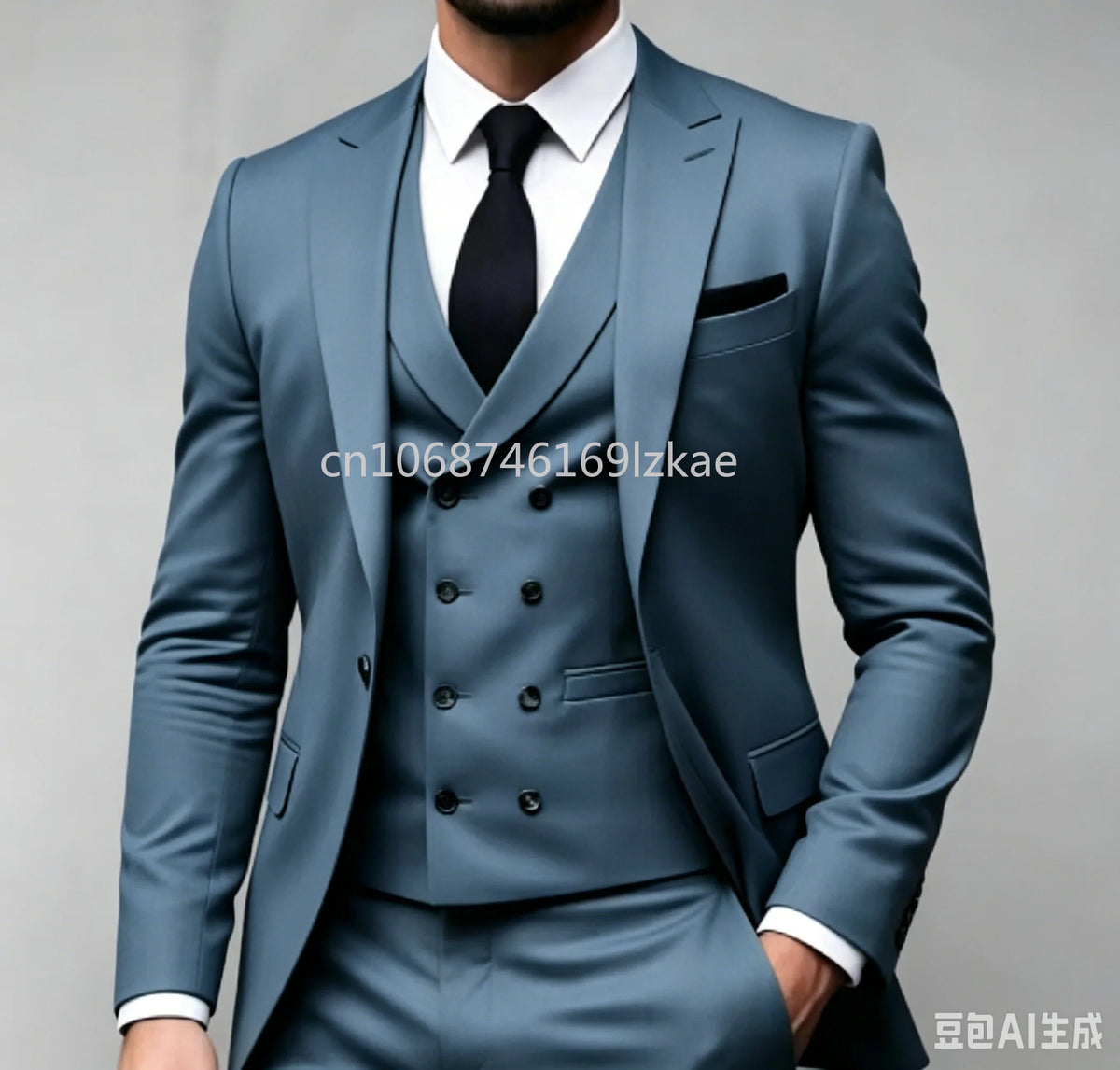 Costume 3 pièces vert costume de fête de mariage Traje Americana Hombre