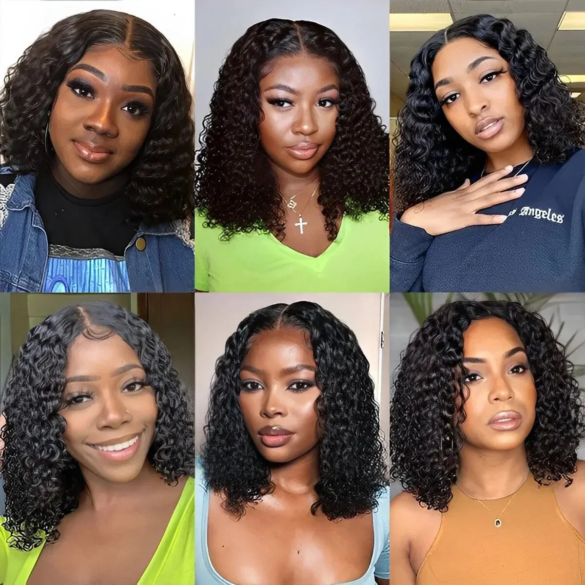 Cheveux brésiliens courts crépus bouclés paquets avec fermeture 100% non transformés Extension de trame de cheveux cheveux humains couleur naturelle cheveux vierges