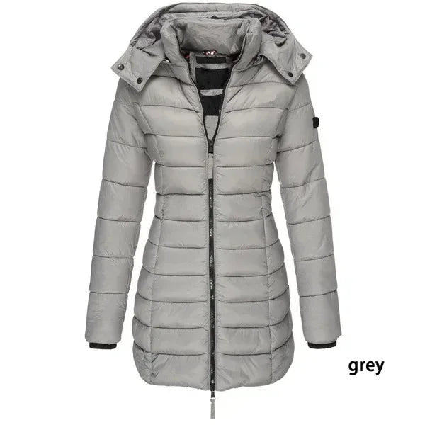 Parka chaude à capuche pour femme, manteaux rembourrés en coton épais, couleur unie, mi-longue, décontracté, Slim, Streetwear, pardessus, nouvelle collection hiver