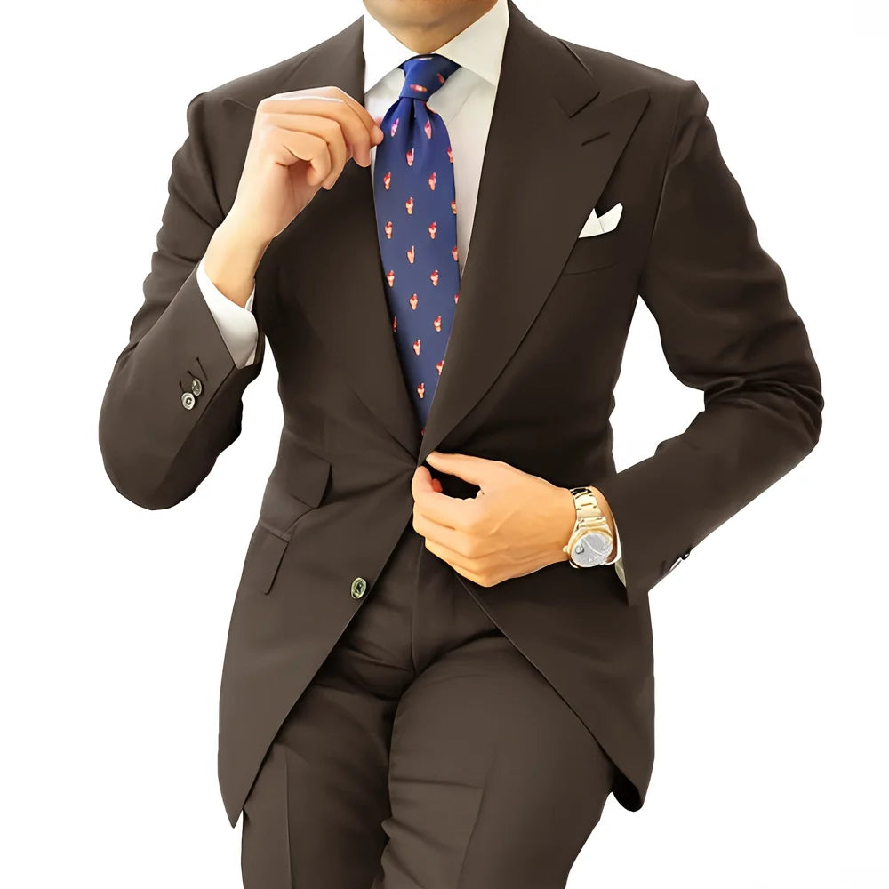 Costume formel pour hommes, vêtements de travail longs pour le bureau, veste de smoking pour marié, pantalon, costume sur mesure, Blazer gris foncé, XS-5XL