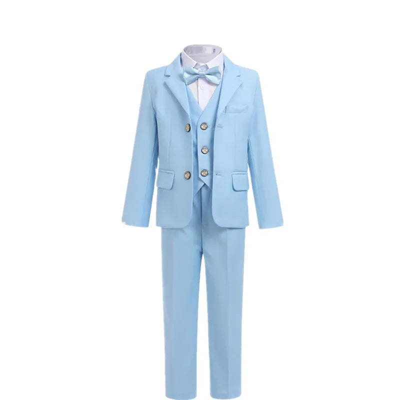 Costume de Cérémonie de Printemps Bleu Ciel pour Enfants et Adolescents (100-170 cm) – Tenue de Photographie pour Garçons, Anniversaire, Mariage