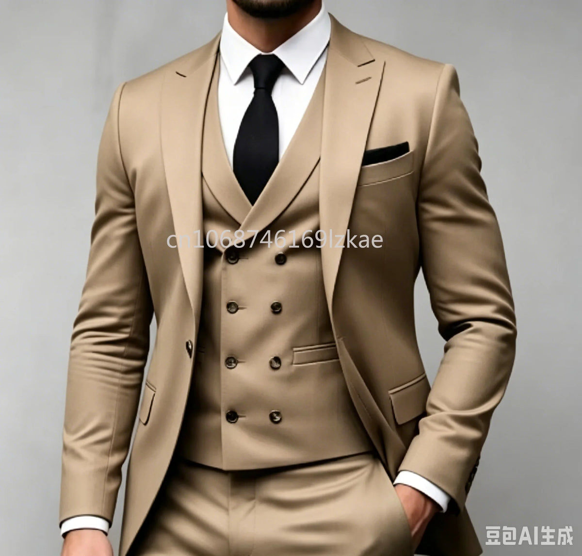 Costume 3 pièces vert costume de fête de mariage Traje Americana Hombre