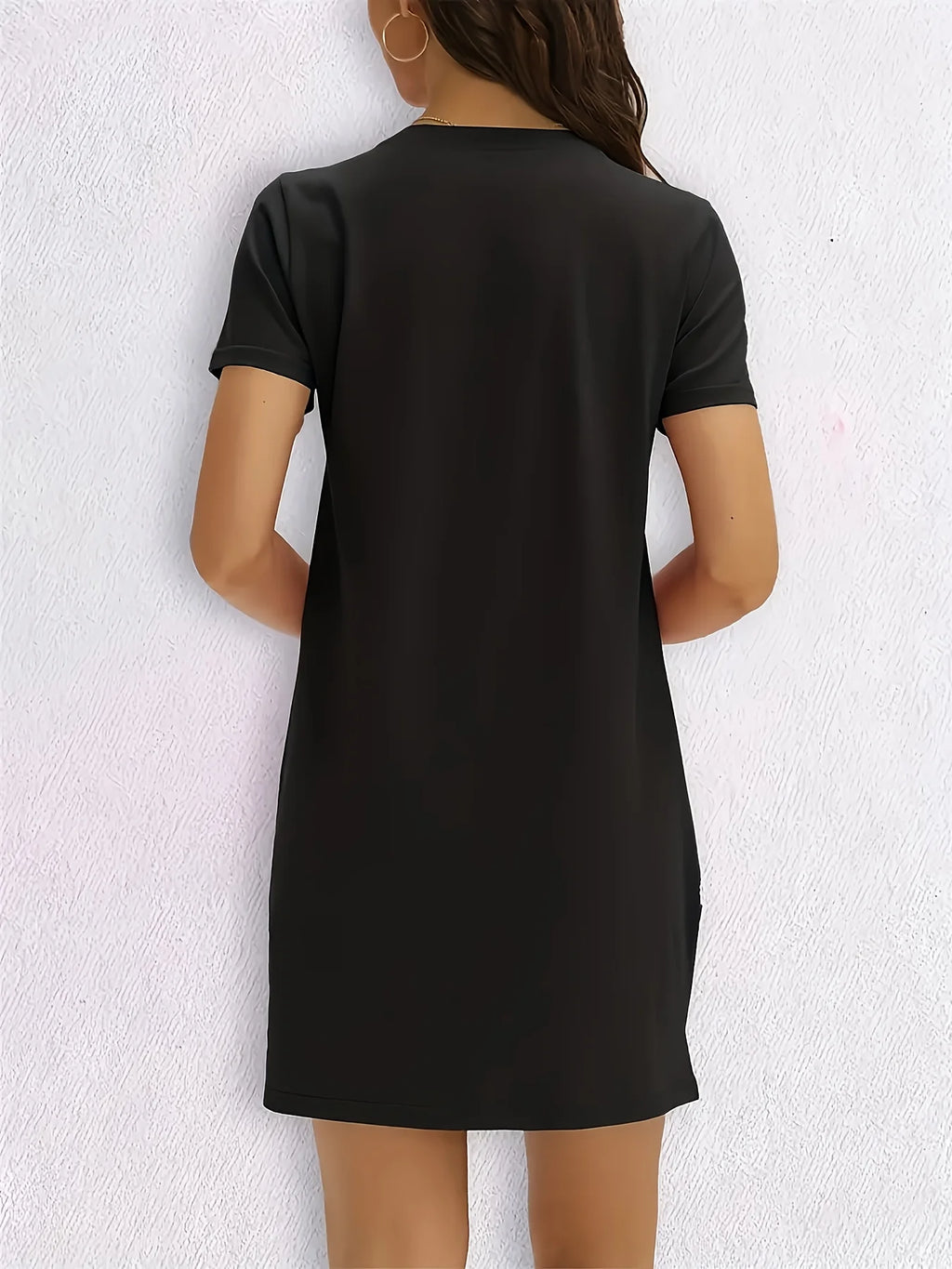 Robe décontractée à imprimé géométrique pour femmes, tenue d'été à manches courtes, Y2k, vêtements pour dames