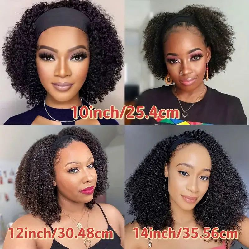 Perruque Brésilienne Naturelle Remy Crépue Bouclée, Cheveux Courts, Faite à la Machine, pour Femme Noire