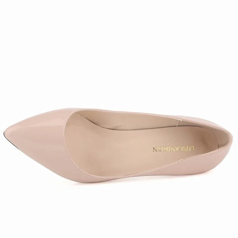 LOSLANDIFEN classique Sexy bout pointu 5 cm bas Med chaton talons hauts femmes pompes chaussures printemps marque Design robe chaussures de mariage