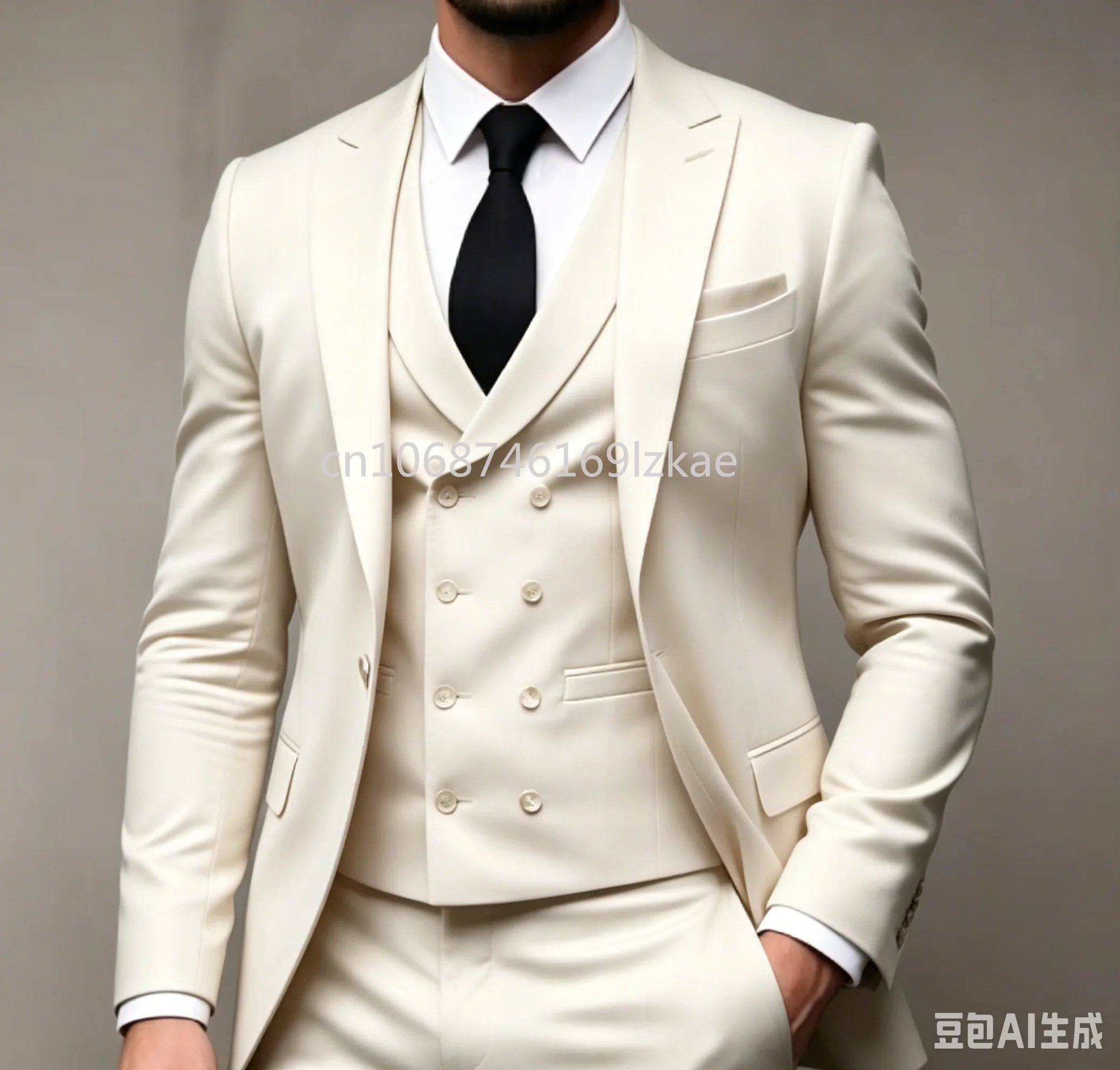 Costume 3 pièces vert costume de fête de mariage Traje Americana Hombre