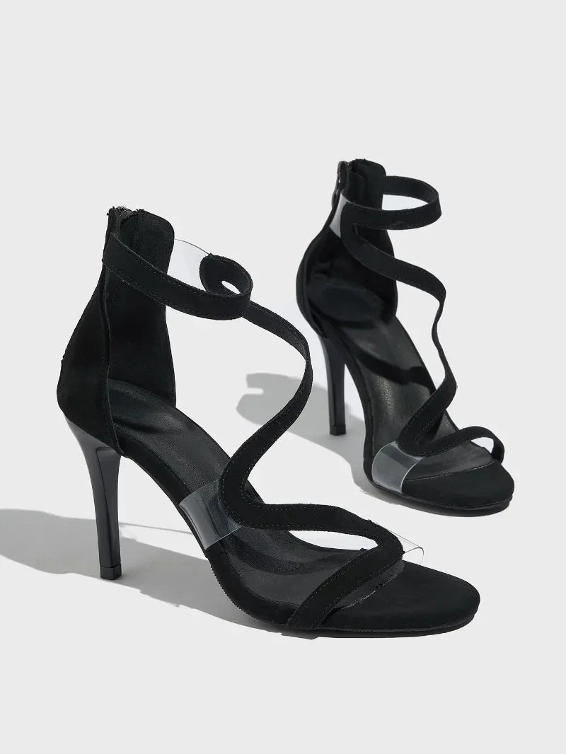 Sandales à talons hauts, sangle à talon mince pour femmes, mode extérieure, sandales de Style romain grande taille, chaussures à plateforme pour femmes